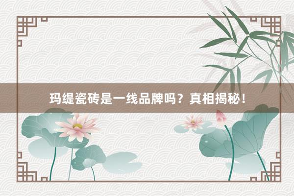 玛缇瓷砖是一线品牌吗?真相揭秘!